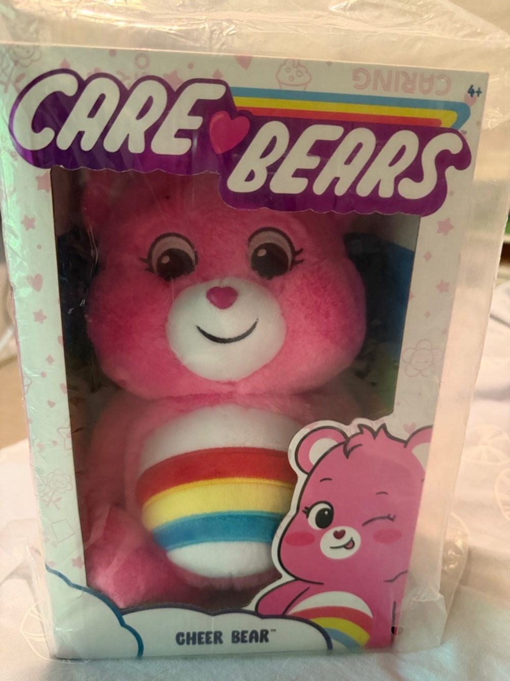 Care Bears Pink Cheer Bear Plush with Rainbow Belly New in box